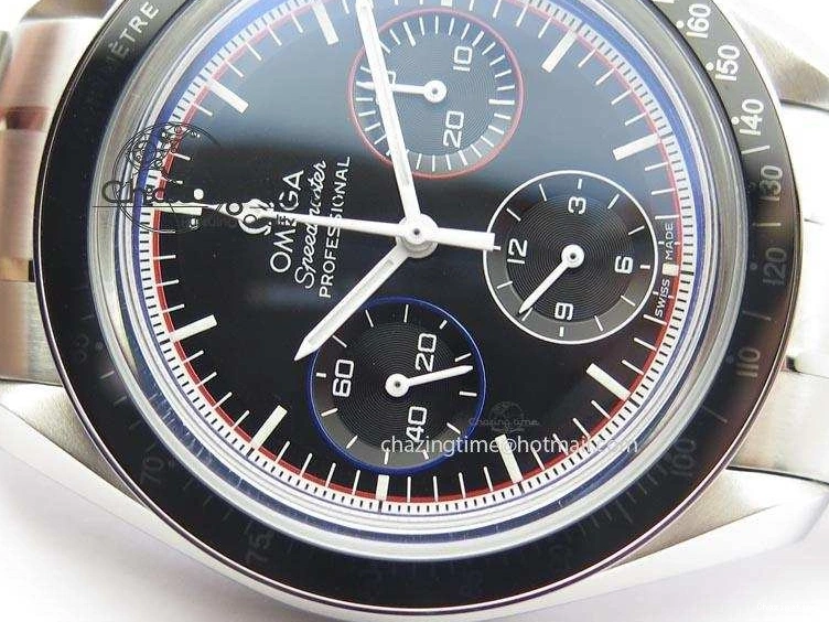 0510 Speedmaster MoonWatch  Apollo 16 Black Dial On SS Bracelet Supportive 8231